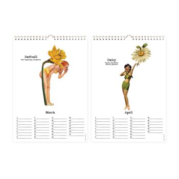 Calendrier anniversaire collages fleurs mensuelles A4 3