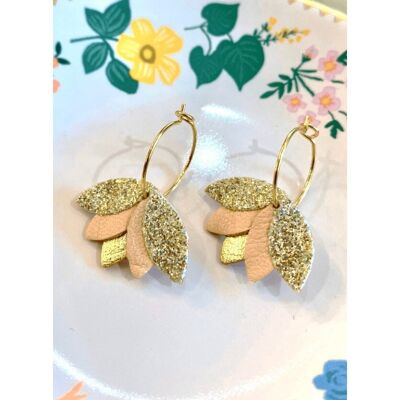 Boucles D'oreilles En Cuir Jourdain - Terracotta Et Paillettes