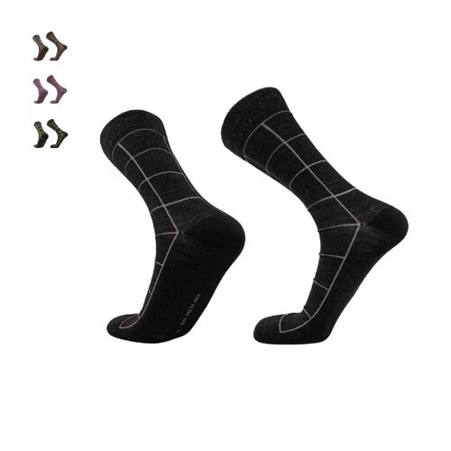 Squared I City Socken I Alpaca, Bambus & Merino für Herren & Damen - Schwarz | ANDINA OUTDOORS