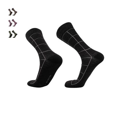 Squared I City Socks I Alpaca, Bamboo & Merino for Men & Women - Black | ANDINA OUTDOORS