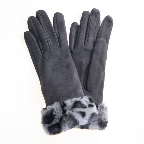 Martina FB79 Suedette Glove With Python/Leopard Cuff