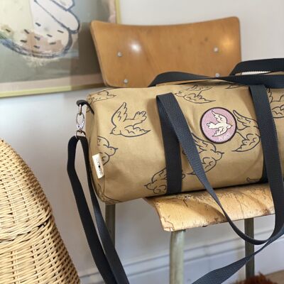 Canvas duffle/sport bag BIRD mustard