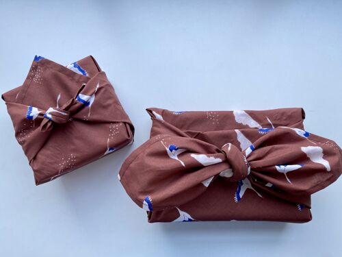Furoshiki Geschenktücher mit Kranichen, Größe S 35x 35cm, M 50x50cm, L 70x70cm XL90x90, XXL 120x120Verpackung Stoff, Wrap Tuch