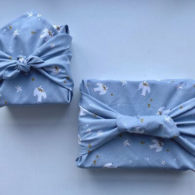 Furoshiki gift towels dove and stars, size S 35x35cm, M 50x50cm, L 70x70cm XL90x90, packaging fabric, wrap cloth