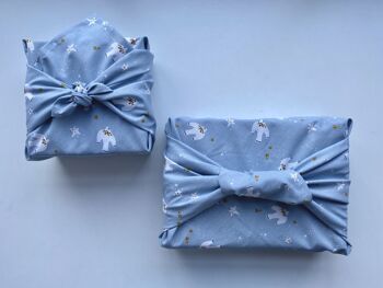 Serviettes cadeaux Furoshiki colombe et étoiles, taille S 35x35cm, M 50x50cm, L 70x70cm XL90x90, tissu d'emballage, tissu d'emballage