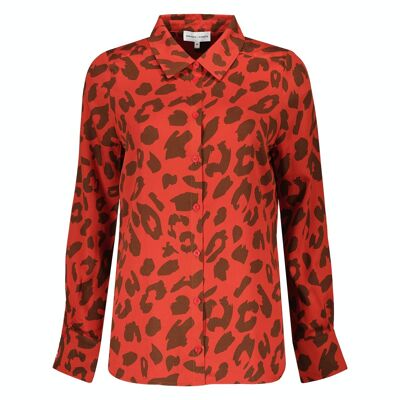 Blusa leopardata rossa Mees