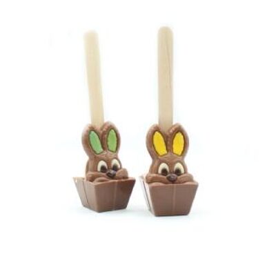 EASTER BUNNY HOT CHOCOLATE SPOON - 55g milk chocolate