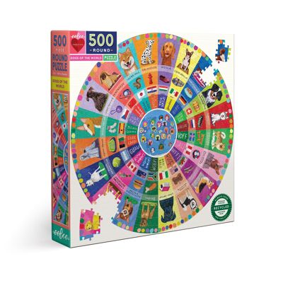 ROUND PUZZLE 500 DOGS OF THE WORLD EEBOO