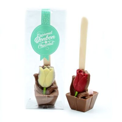 FLOWER HOT CHOCOLATE SPOON - 55g milk chocolate