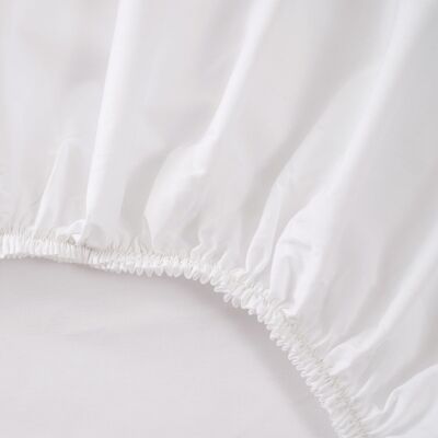 Drap-housse en coton bio 200 fils au pouce Cotton White