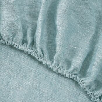 Drap-housse en lin Linen Agua 1