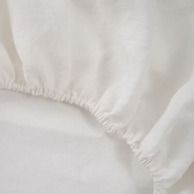 Linen fitted sheet Linen Blanco