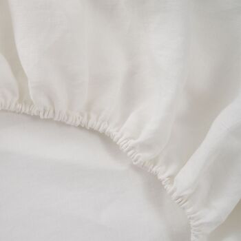 Drap-housse en lin Linen Blanco 1