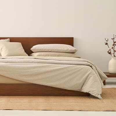 Housse de couette en coton 200 fils Aran Beige