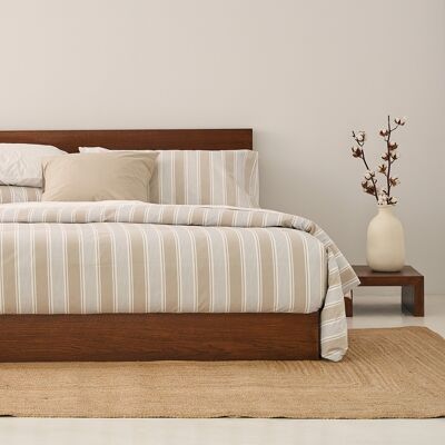 Duvet cover in cotton 200 thread count Leco Beige