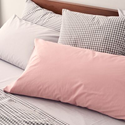 Fundas de almohada de algodón orgánico 200 hilos Cotton Rosa