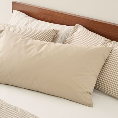 Fundas de almohada de algodón orgánico 200 hilos Cotton Beige