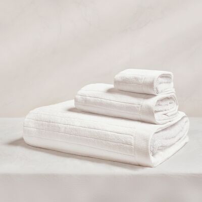 Spa-Handtuch aus 100 % Baumwolle, Velours, weiß