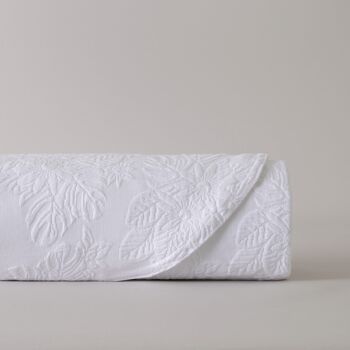 Couvre-lit jacquard Aruba blanc en coton et polyester 4
