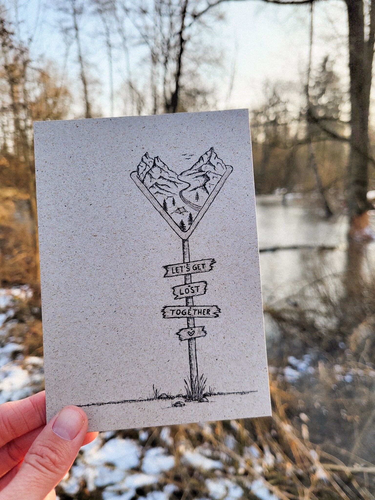 Cartolina Camping Perdiamoci insieme