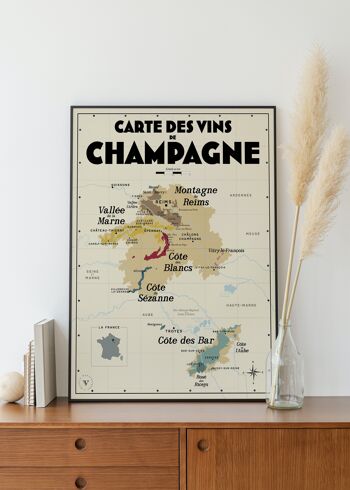 Carte des vins de Champagne - Idée cadeau pour amoureux du vin 1