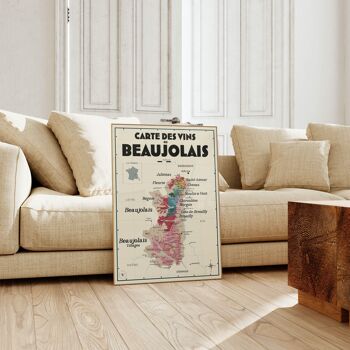 Carte des vins du Beaujolais - Idée cadeau pour amoureux du vin 2