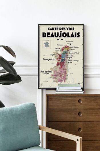 Carte des vins du Beaujolais - Idée cadeau pour amoureux du vin 3
