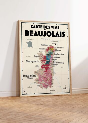 Carte des vins du Beaujolais - Idée cadeau pour amoureux du vin 5
