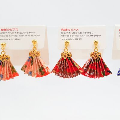 Orecchini giapponesi Origami Sensu Eventail