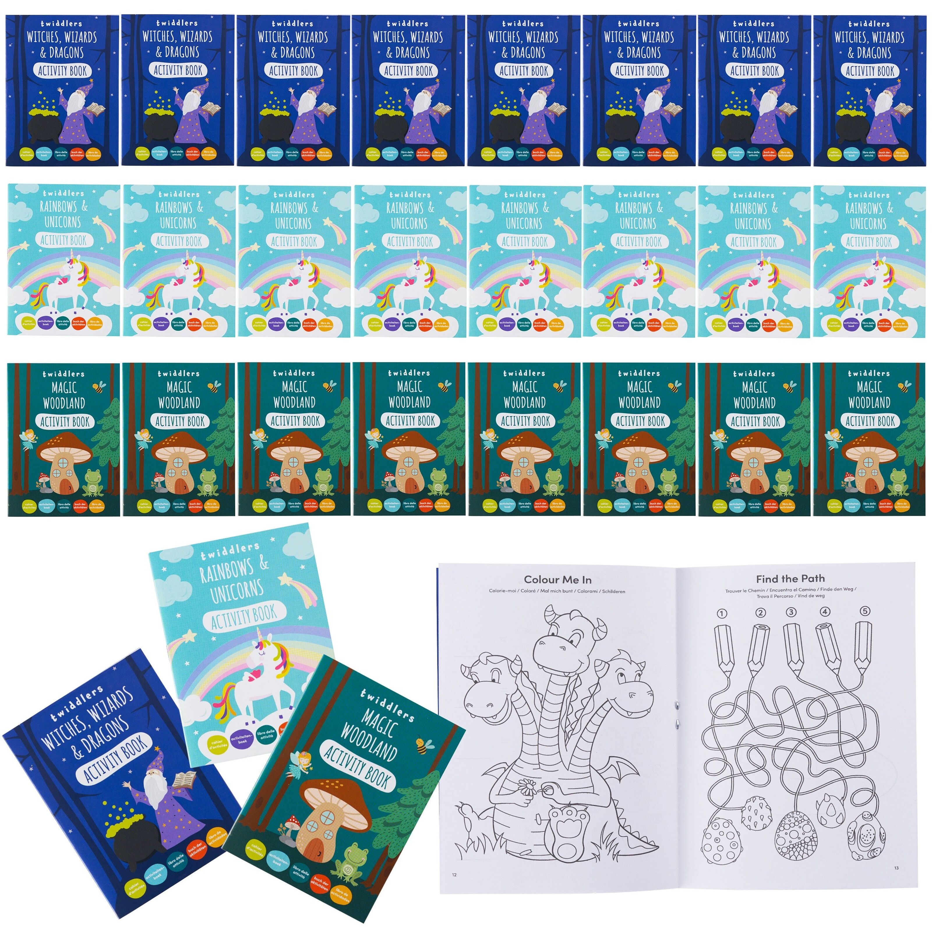  THE TWIDDLERS - 72 Bundle Pack Mini Coloring Books