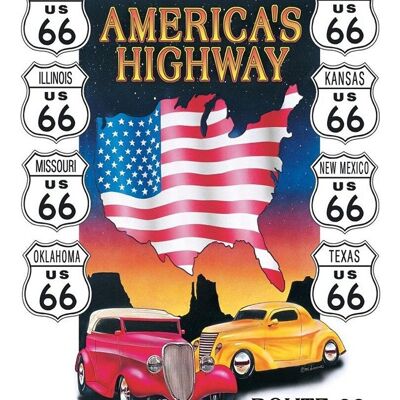 America's Highway Metallplatte