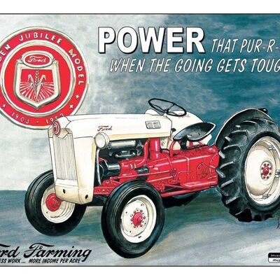 Placa de metal Tractor Ford Farming Power