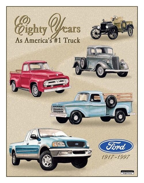 Plaque metal Ford Eighty Years