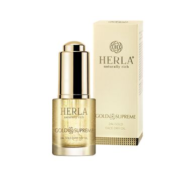 Huile sèche hydratante enrichies en particules d'OR pur 24k - Visage - 15 ml - GOLD SUPREME - HERLA 2