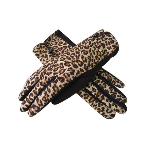 Lili Aiken Woolen Leopard Motif Gloves