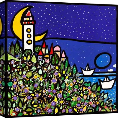 Pintura moderna y colorida sobre lienzo: Wallas, El centinela del mar