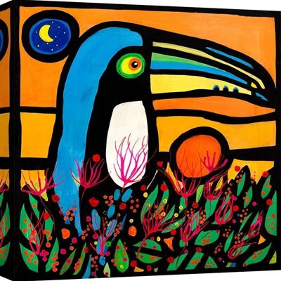 Colored picture for the bedroom, print on canvas: Wallas, Tucano at dawn