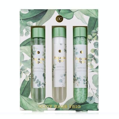 Ensemble de bain BOTANIC SPA dans un coffret cadeau, avec gel douche, huile de bain et sel de bain