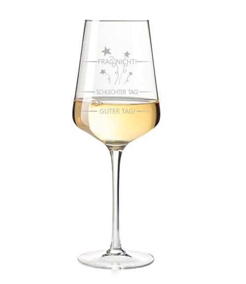 Leonardo Puccini Weinglas mit Gravur - Schlechter Tag, Guter Tag, Frag nicht - 560 ml - Geeignet für Rotwein und Weißwein
