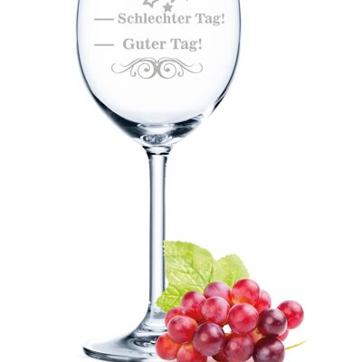 Leonardo Daily Weinglas mit Gravur - Schlechter Tag, Guter Tag, Frag nicht V3 - 460 ml - Geeignet für Rotwein und Weißwein