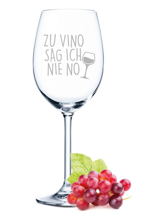 Leonardo Daily Weinglas mit Gravur - Zu Vino sag ich nie no - 460 ml - Geeignet für Rotwein und Weißwein
