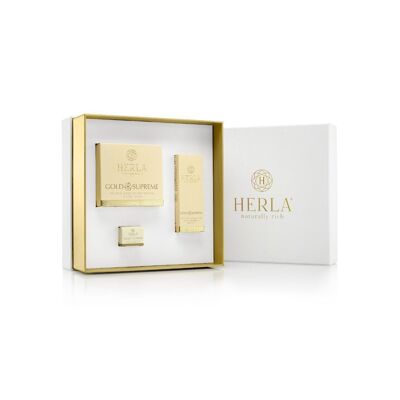 WEIHNACHTS-Geschenkbox Super Anti-Falten + Jugendserum - Gesicht - GOLD SUPREME - HERLA