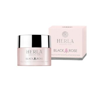 Coffret Cadeau de NOEL Masque exfoliant + Crèmes Yeux + Remède anti-âge à la rose noire - BLACK ROSE - HERLA 3