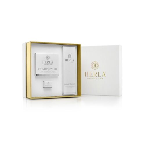 Coffret Cadeau de NOEL Crème de nuit hydratante + Lotion illuminatrice -  INFINITE WHITE - HERLA