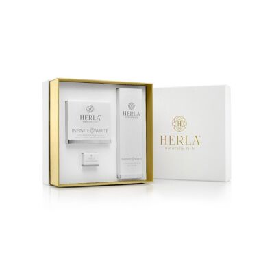 WEIHNACHTS-Geschenkset Feuchtigkeits-Nachtcreme + Leuchtlotion - INFINITE WHITE - HERLA