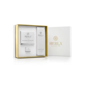 Coffret Cadeau de NOEL Crème de nuit hydratante + Lotion illuminatrice -  INFINITE WHITE - HERLA 1