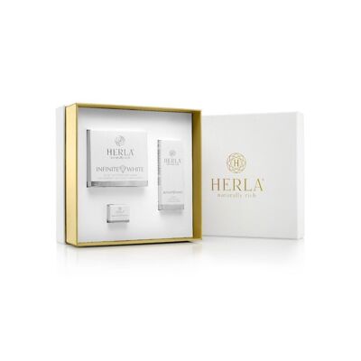 Crema de día iluminadora + Serum despigmentante + Crema de noche hidratante INFINITE WHITE - HERLA