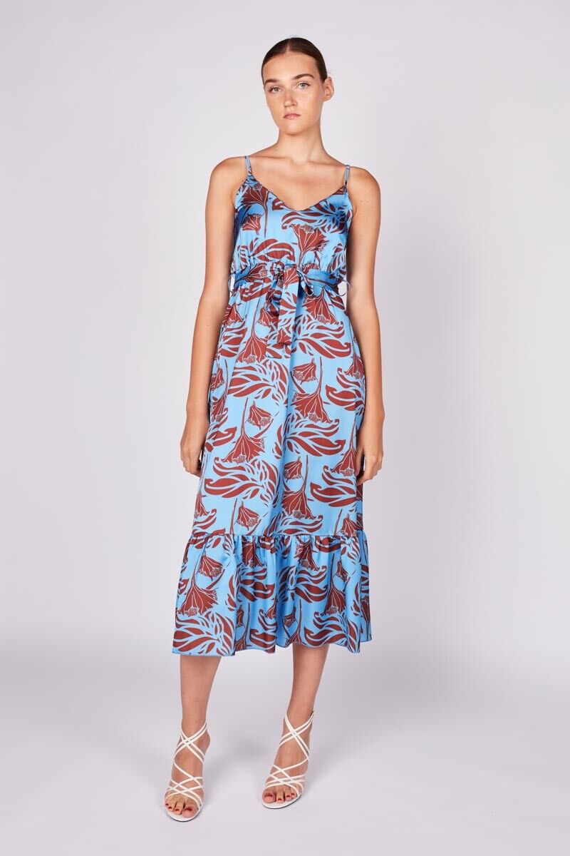 Abito in raso stampato 1