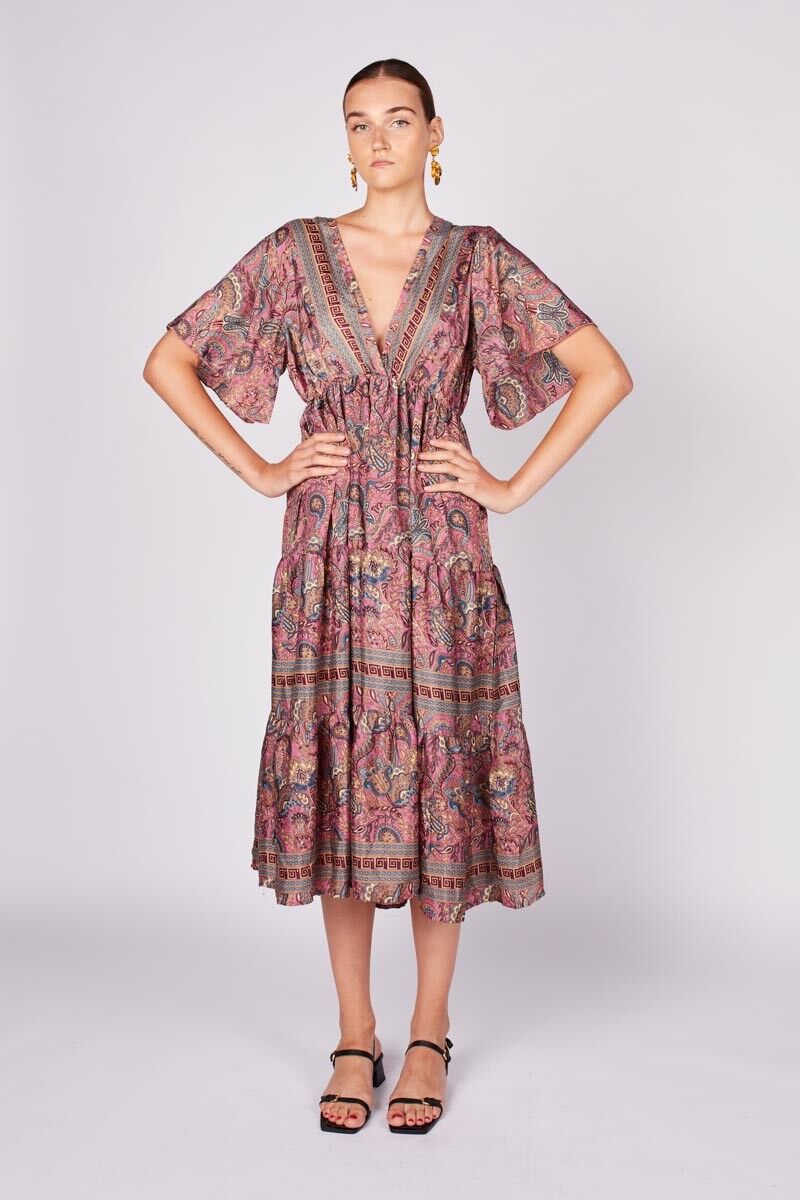 Robe en soie imprimée