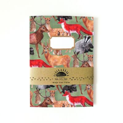 Sylvan Forest Animals Print Lined Journal